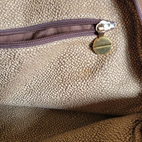 BORBONESE Quail Pattern Suede Leather Bag - Picture 10 of 11